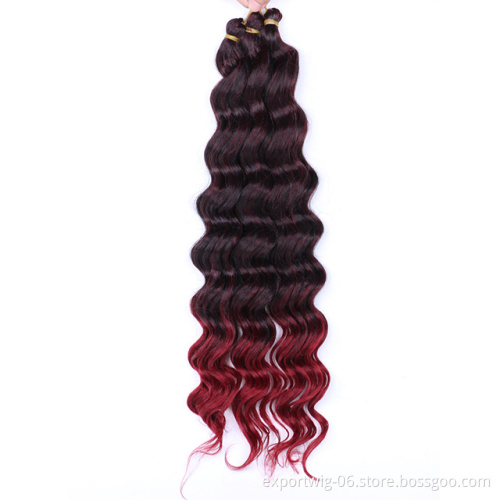 Synthetic Hair Extension Crochet Hair Deep Wave 20 inch Wavy Style Hair Attachment Braids